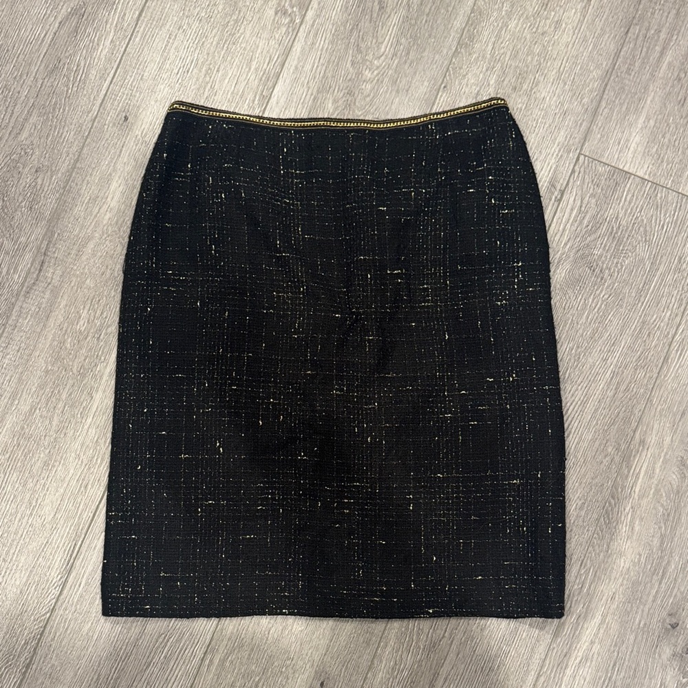 Tahari Luxe tweed Black and Gold Women's Skirt Sz 10 K8